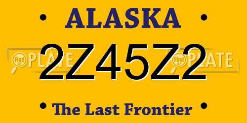 2Z45Z2 Alaska License Plate