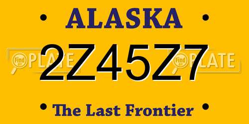 2Z45Z7 Alaska License Plate