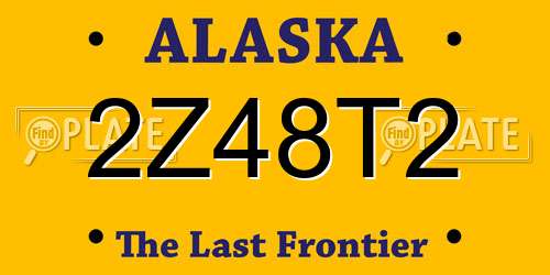 2Z48T2 Alaska License Plate