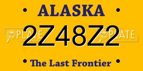 2Z48Z2 Alaska License Plate