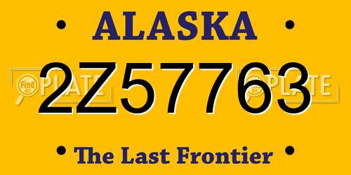 2Z57763 Alaska License Plate