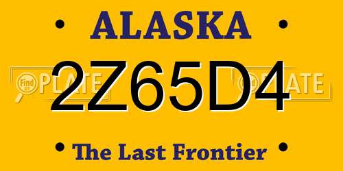 2Z65D4 Alaska License Plate