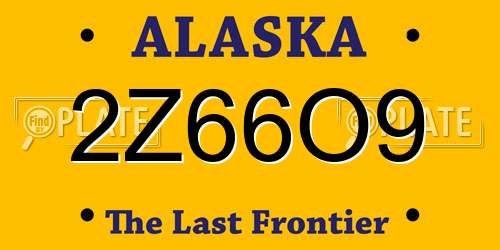 2Z66O9 Alaska License Plate