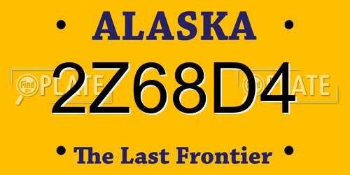 2Z68D4 Alaska License Plate