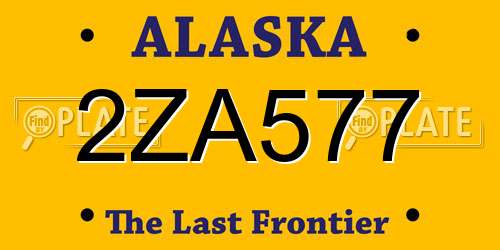 2ZA577 Alaska License Plate