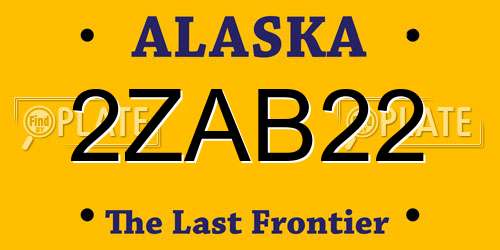 2ZAB22 Alaska License Plate