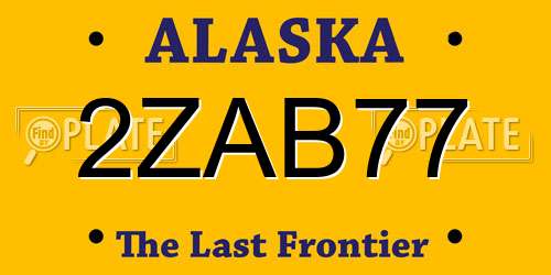 2ZAB77 Alaska License Plate