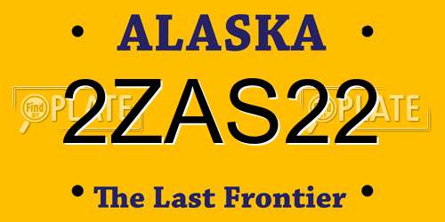 2ZAS22 Alaska License Plate