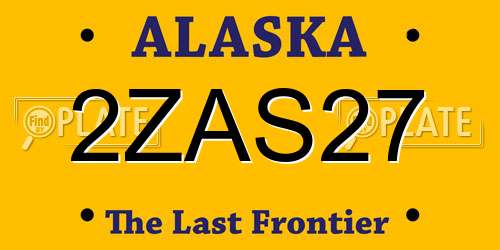 2ZAS27 Alaska License Plate