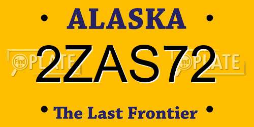 2ZAS72 Alaska License Plate