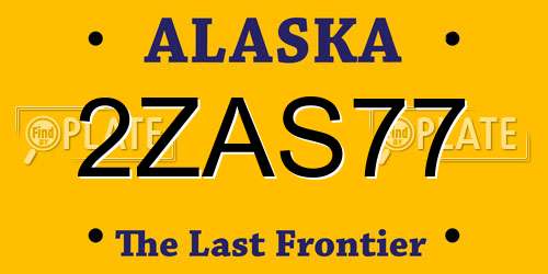2ZAS77 Alaska License Plate
