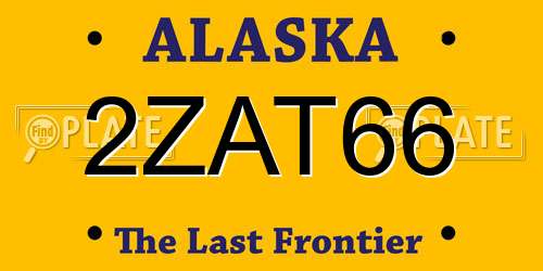2ZAT66 Alaska License Plate