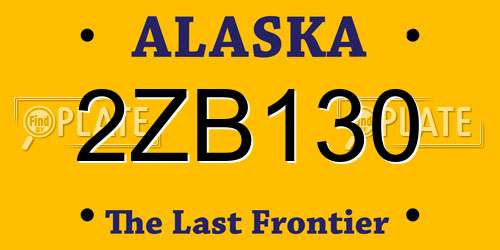 2ZB130 Alaska License Plate