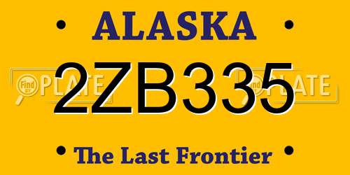 2ZB335 Alaska License Plate