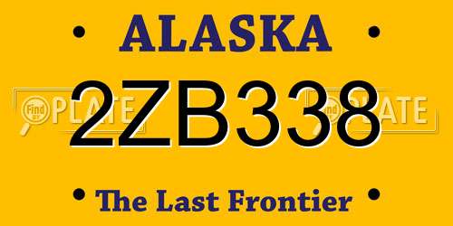 2ZB338 Alaska License Plate