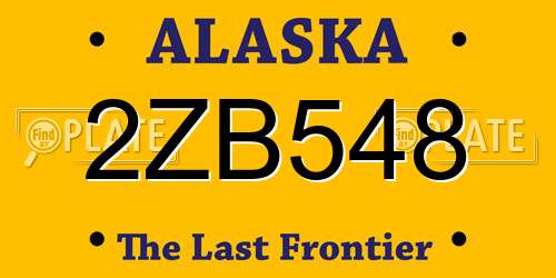 2ZB548 Alaska License Plate