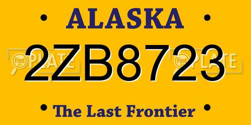 2ZB8723 Alaska License Plate