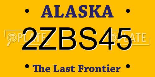 2ZBS45 Alaska License Plate