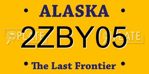 2ZBY05 Alaska License Plate