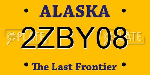 2ZBY08 Alaska License Plate