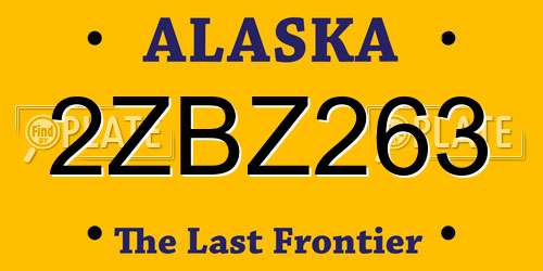 2ZBZ263 Alaska License Plate