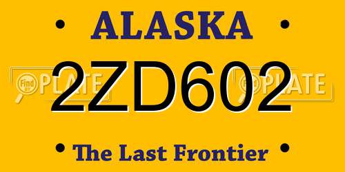 2ZD602 Alaska License Plate