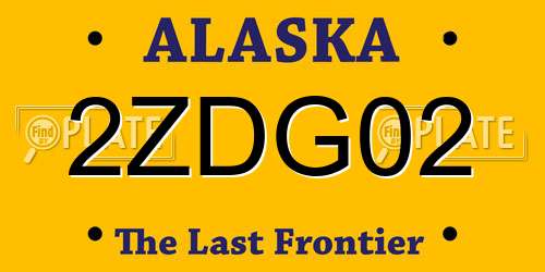 2ZDG02 Alaska License Plate