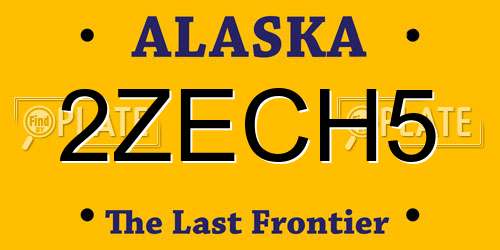 2ZECH5 Alaska License Plate