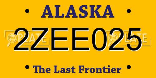 2ZEE025 Alaska License Plate