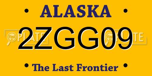 2ZGG09 Alaska License Plate
