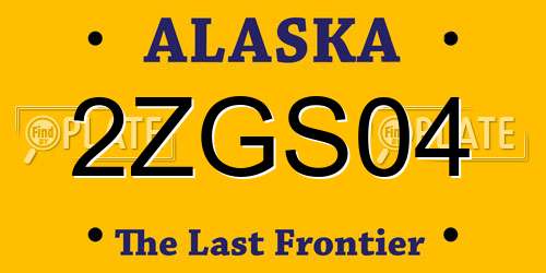 2ZGS04 Alaska License Plate