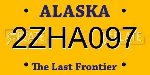 2ZHA097 Alaska License Plate