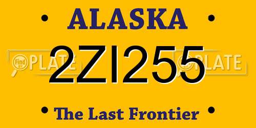 2ZI255 Alaska License Plate