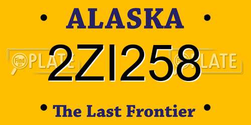 2ZI258 Alaska License Plate