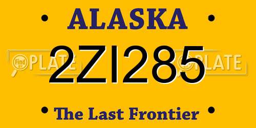 2ZI285 Alaska License Plate