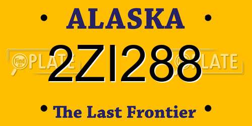 2ZI288 Alaska License Plate