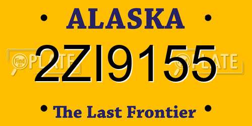 2ZI9155 Alaska License Plate