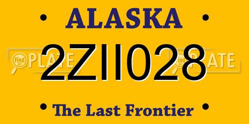 2ZII028 Alaska License Plate