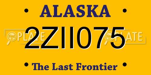 2ZII075 Alaska License Plate