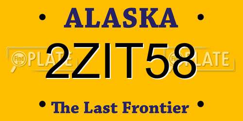 2ZIT58 Alaska License Plate