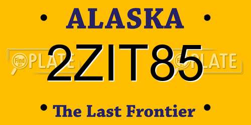 2ZIT85 Alaska License Plate