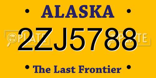 2ZJ5788 Alaska License Plate