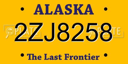 2ZJ8258 Alaska License Plate
