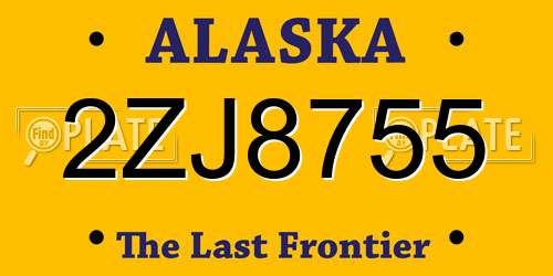 2ZJ8755 Alaska License Plate