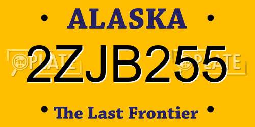 2ZJB255 Alaska License Plate