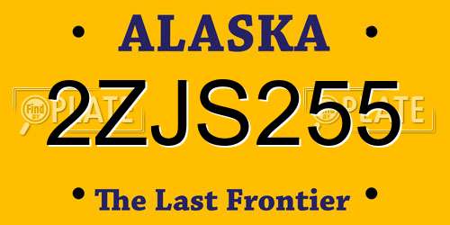 2ZJS255 Alaska License Plate