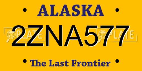 2ZNA577 Alaska License Plate