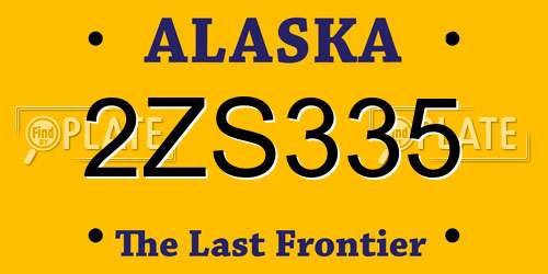 2ZS335 Alaska License Plate