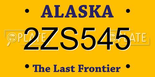 2ZS545 Alaska License Plate