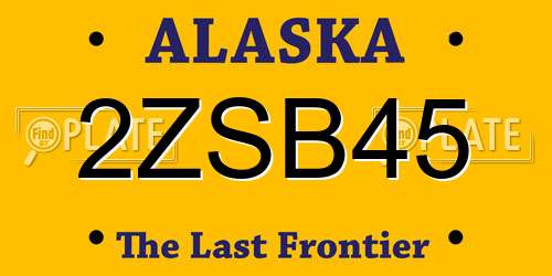 2ZSB45 Alaska License Plate